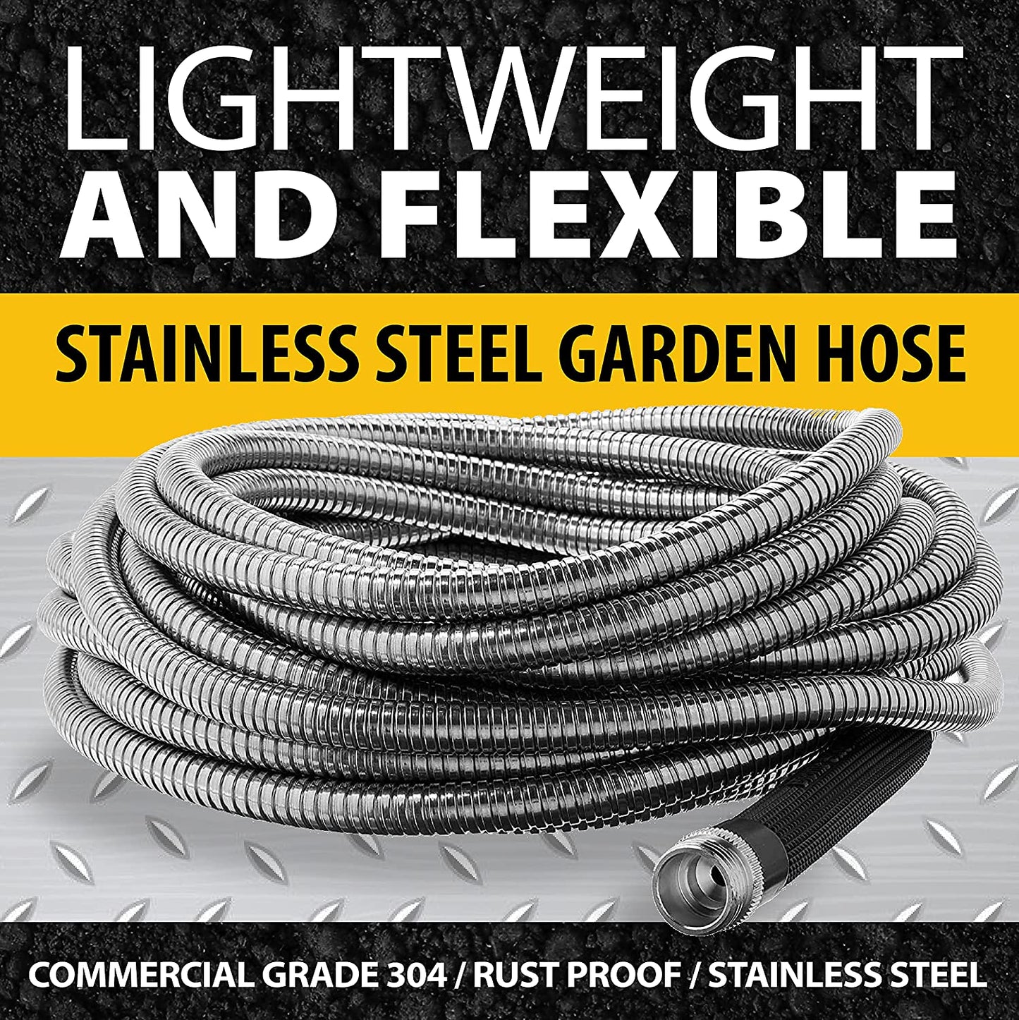 Bionic Steel 75 Foot Garden Hose 304 Stainless Steel Metal Hose